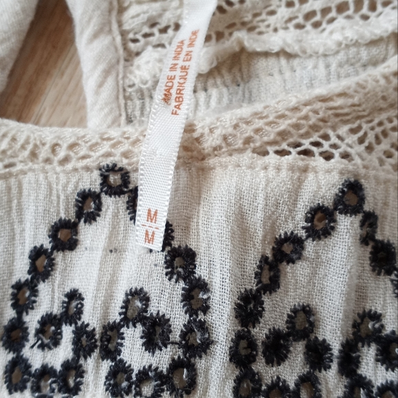SOLD Free People Top Cyprus Avenue Embroidered Peasant Lace - Picture 10 of 14
